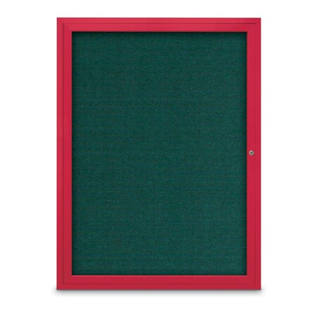 United Visual Products Slim Enclosed Corkboard, 18"x24", Black Alum Frame/Burgundy UVEB1824-BLACK-DBURGU